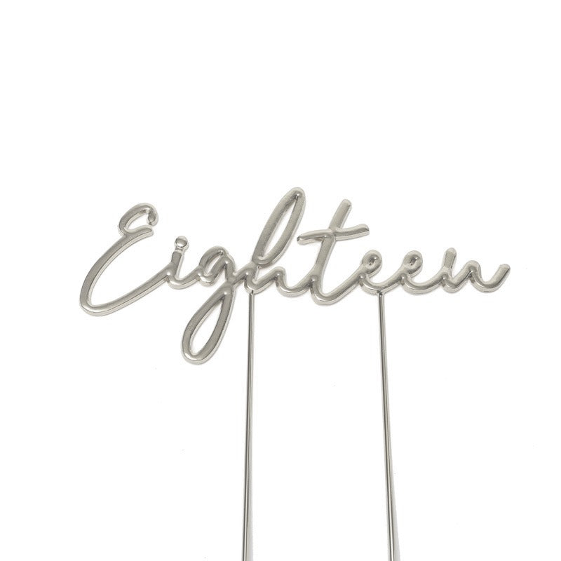 Cake Topper - Metal "Eighteen"
