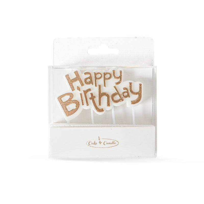 Candle - Happy Birthday Rose Gold