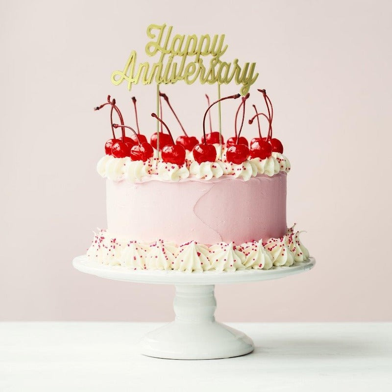 Cake Topper - Metal Happy Anniversary