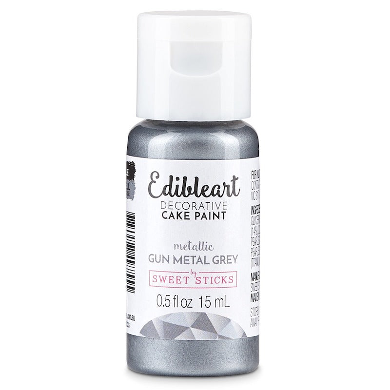 Edible Art Metallic Paint Silver - Gunmetal Grey