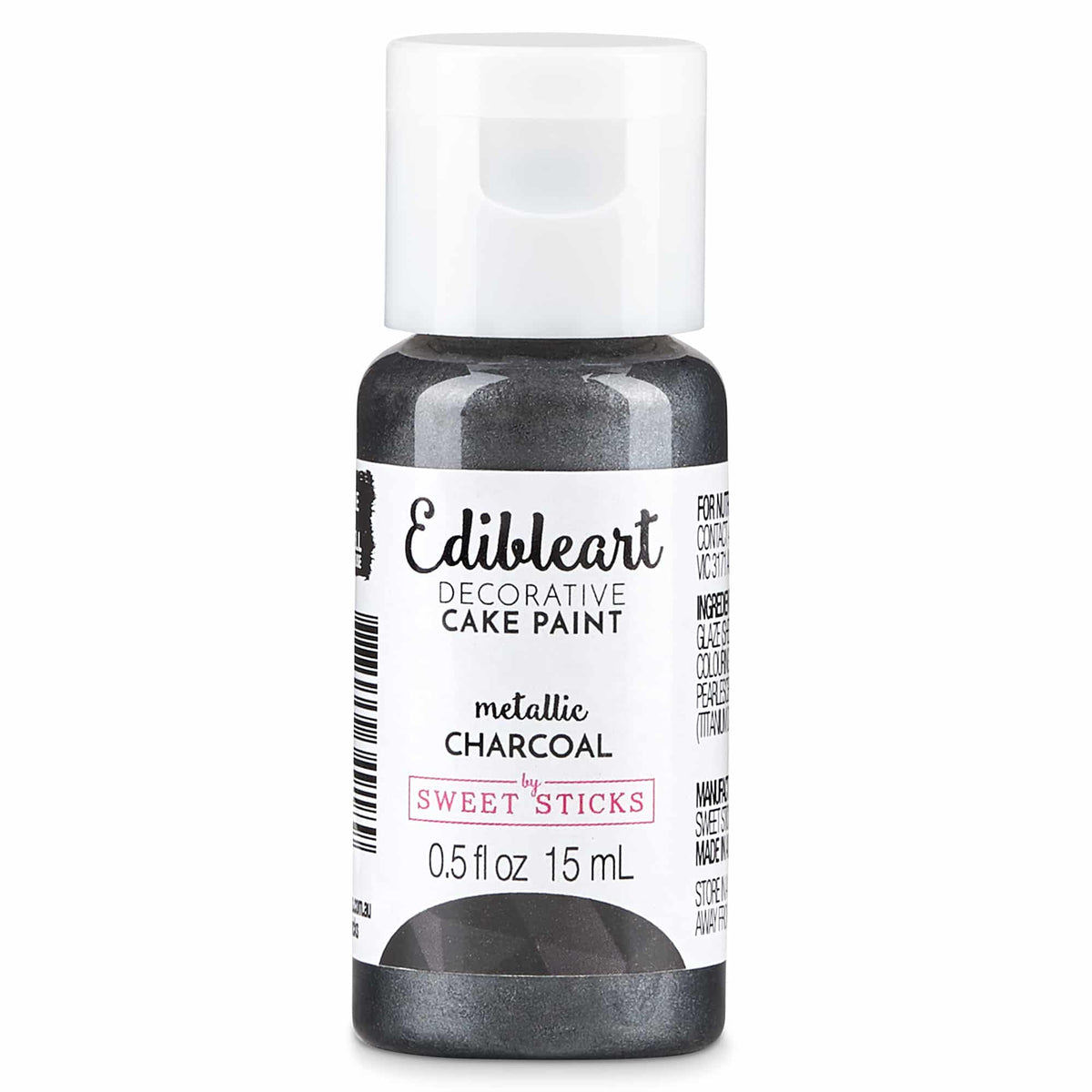 Edible Art Metallic Paint - Charcoal Black