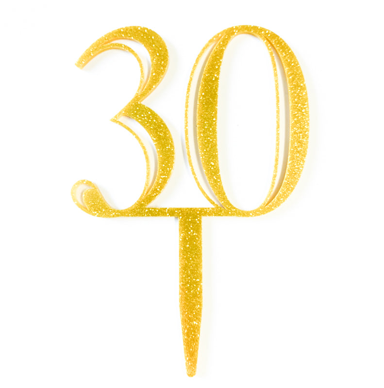 Double-Digit Number Toppers - Gold Sparkle