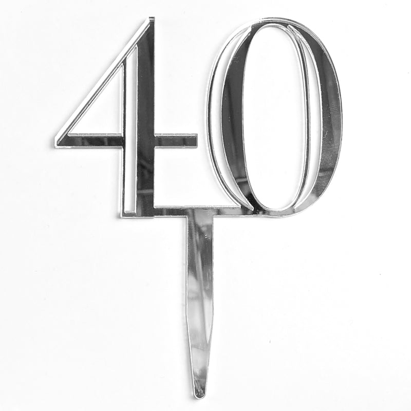 Double-Digit Number Toppers - Silver Mirror
