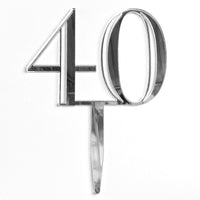 Double-Digit Number Toppers - Silver Mirror