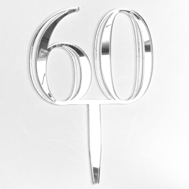 Double-Digit Number Toppers - Silver Mirror