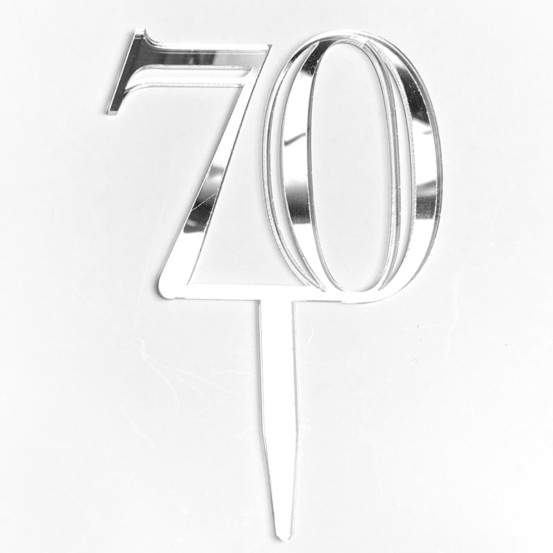 Double-Digit Number Toppers - Silver Mirror