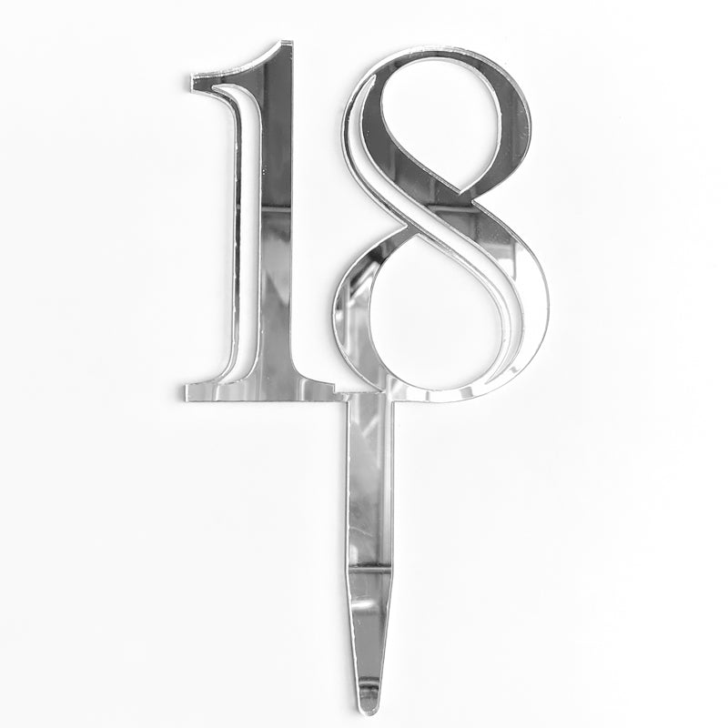 Double-Digit Number Toppers - Silver Mirror