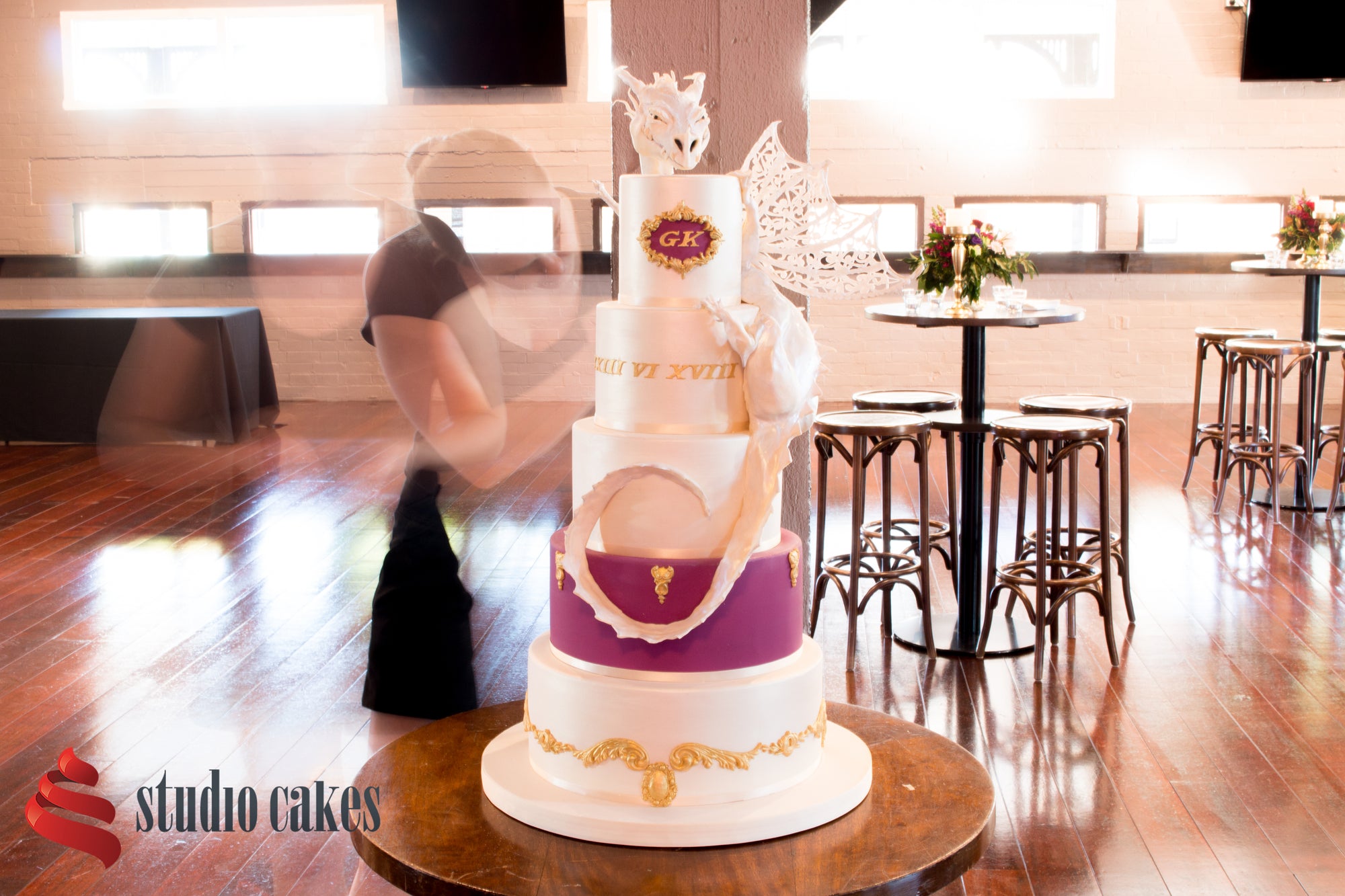 Sarah-Jane working at her designer cake craft. Unique wedding cakes. 