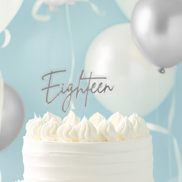 Layered Eighteen Topper - Silver Clear