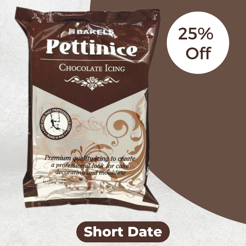 DISCOUNTED Fondant - Bakels Pettinice Chocolate 750g BB JUL 2024