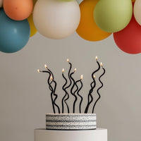Candles - Swirly Black (Pack of 16)