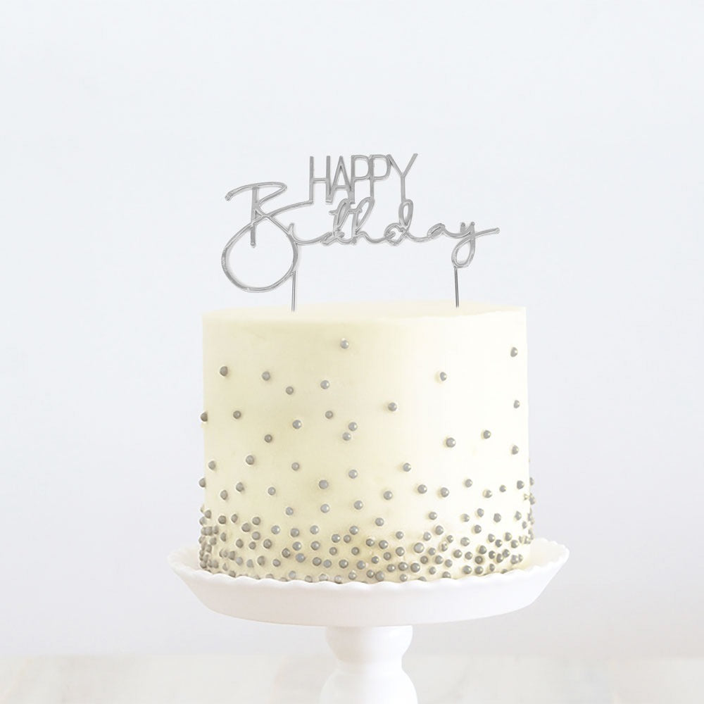 Cake Topper - Metal Happy Birthday
