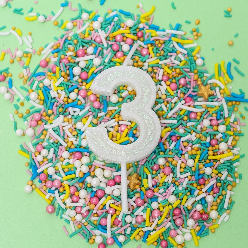 Mini Glitter Number Candles - 0 to 9