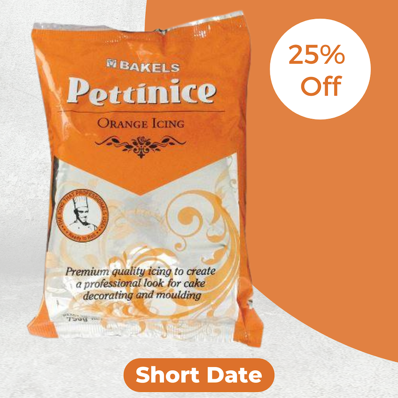 DISCOUNTED Fondant - Bakels Pettinice Orange 750g BB SEPT 24