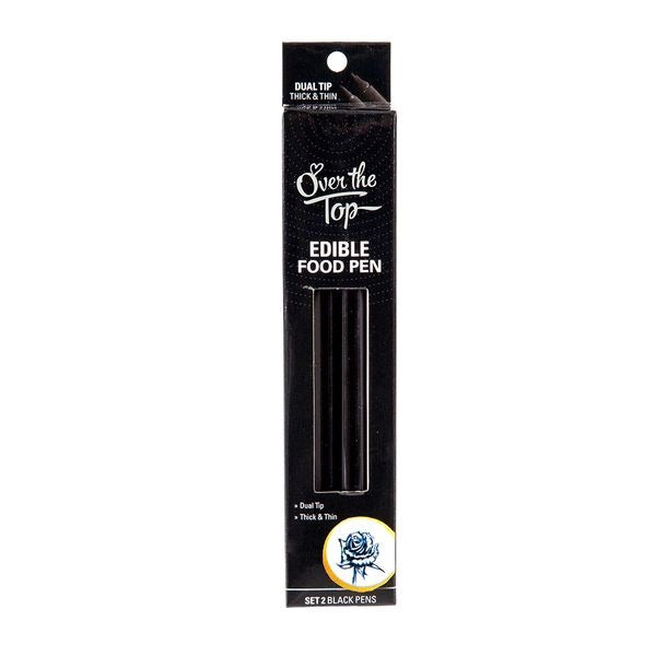 Dual Tip Black Food Pens - Twin Pack