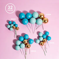 Cake Ball Toppers - Bold in Blue (32 Pieces)