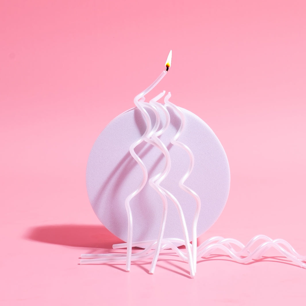 Candles - Swirly Pastel White (Pack of 16)