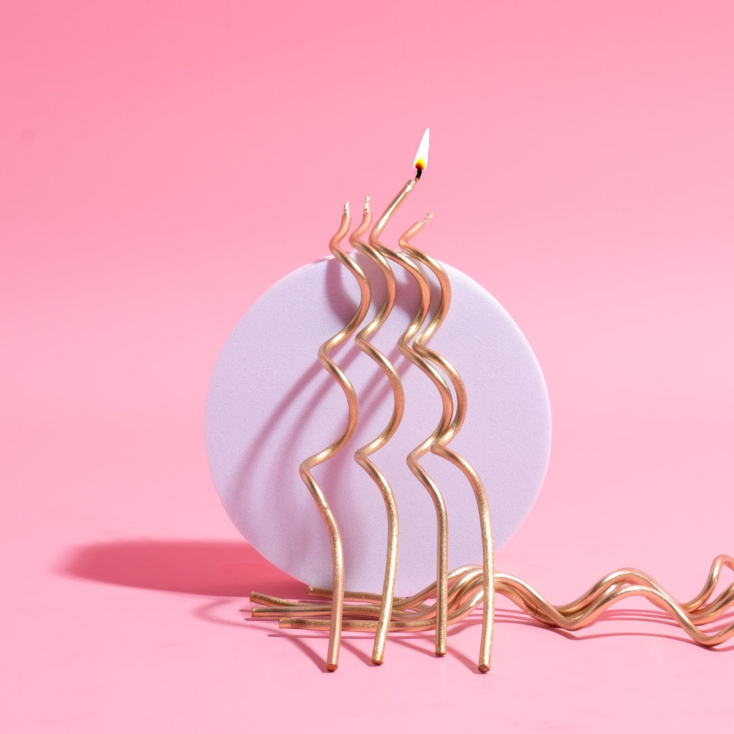 Candles - Swirly Gold (Pack of 16)