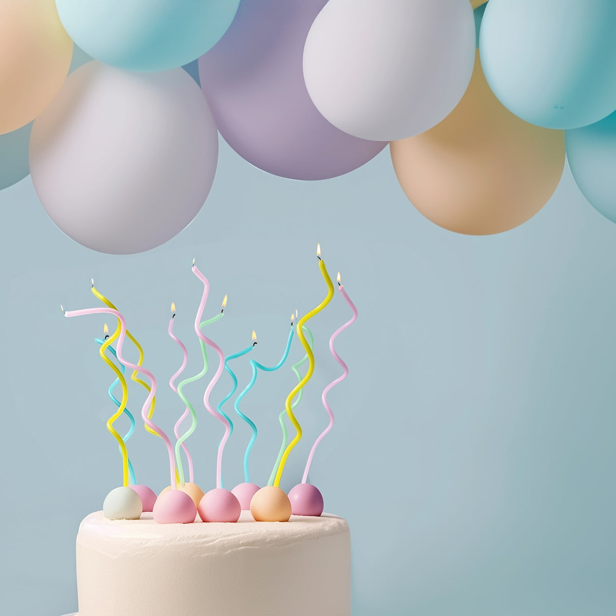 Candles - Swirly Pastel Rainbow (Pack of 16)