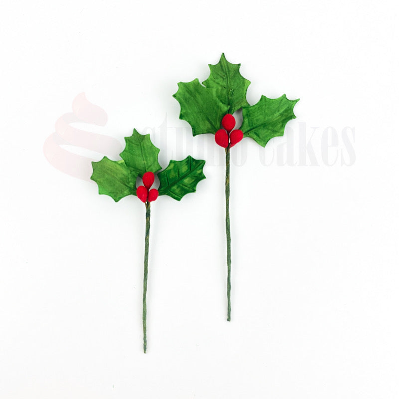 Christmas Sugar Flowers - Holly Leaves