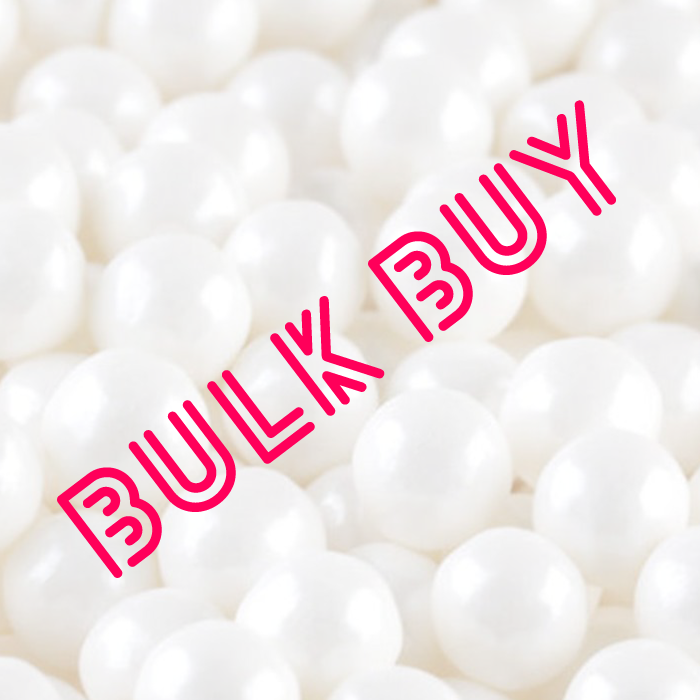 Sugar Pearls - White 10mm - BULK BUY 1kg