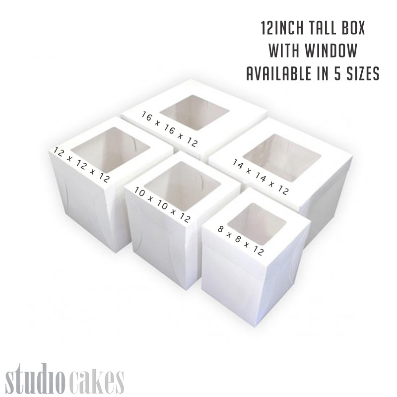 Cake Boxes - 12"/30cm Tall with Window Lid