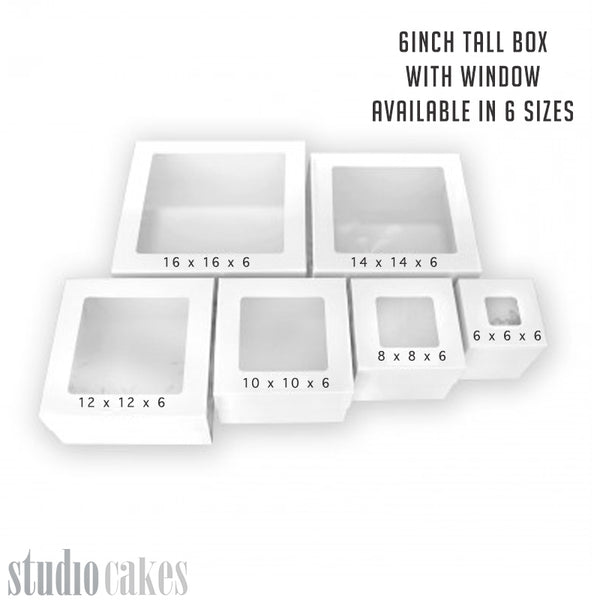Cake Boxes - 6"/15cm Tall with Window Lid