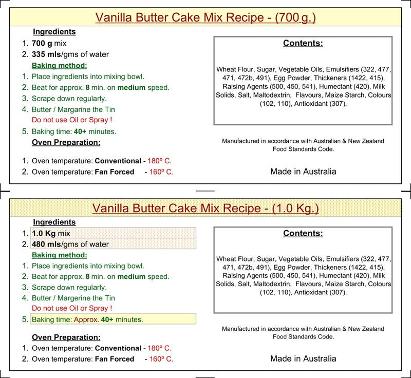 Cake Mix - Classic Vanilla 700g