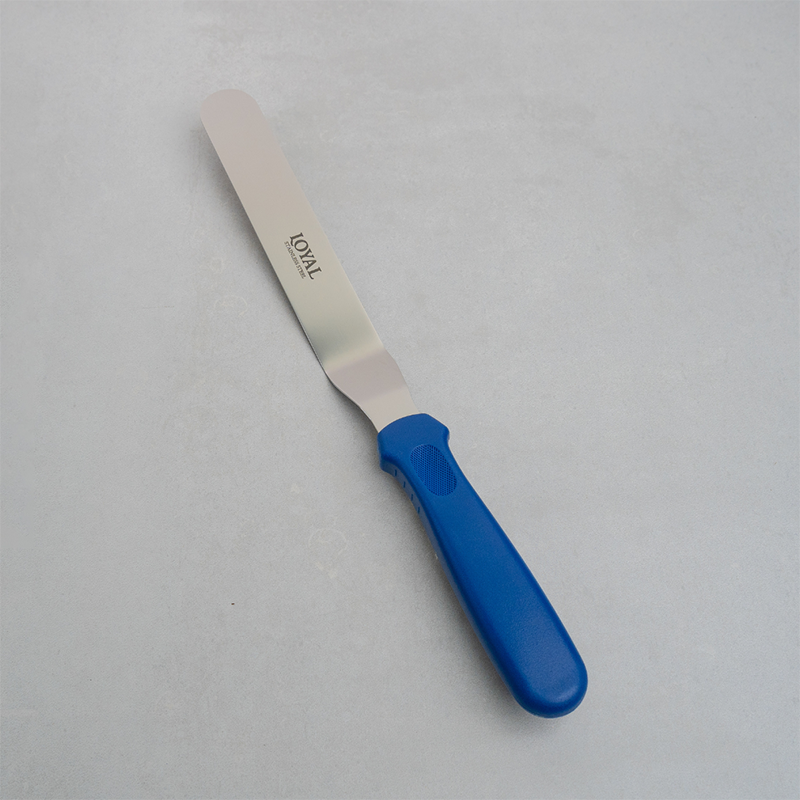 Stainless Steel Spatulas - Angled (Various Sizes) Blue Handle