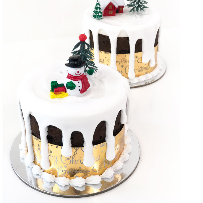Mini Christmas Cakes - Snow Scene