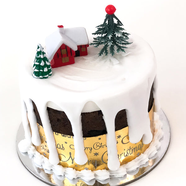 Mini Christmas Cakes - Snow Scene