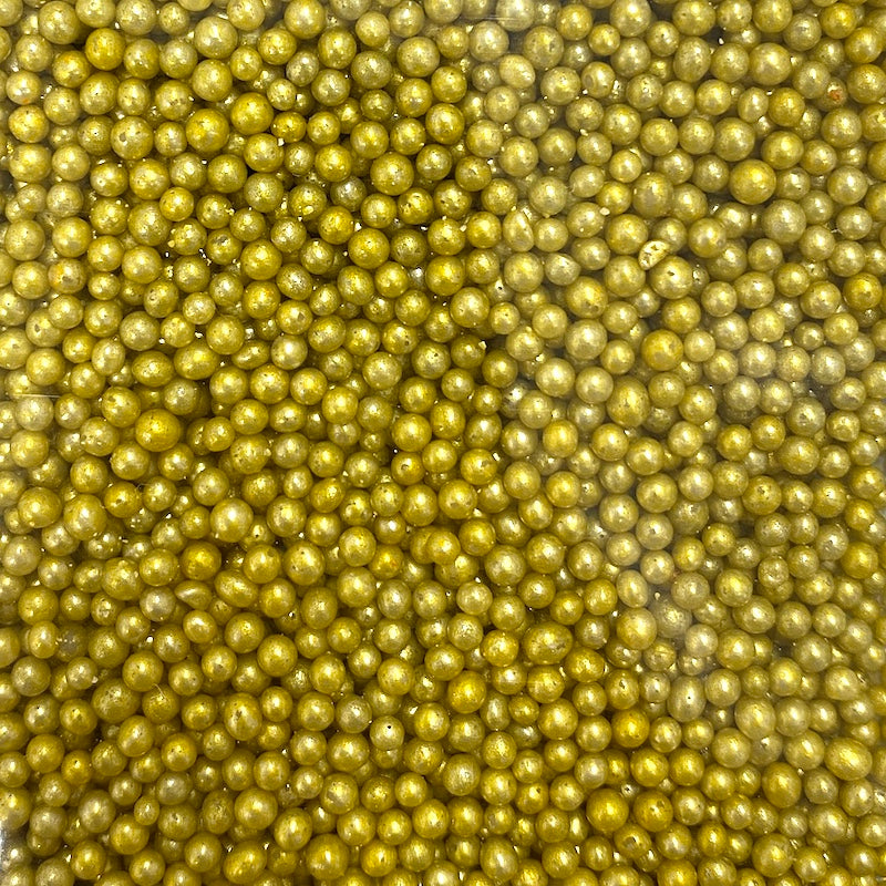 Sugar Pearls - Gold 2mm - BULK BUY 1kg
