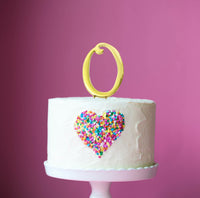 Metal Cake Topper - Gold Number 0