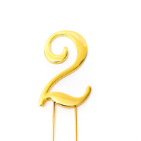 Metal Cake Topper - Gold Number 2