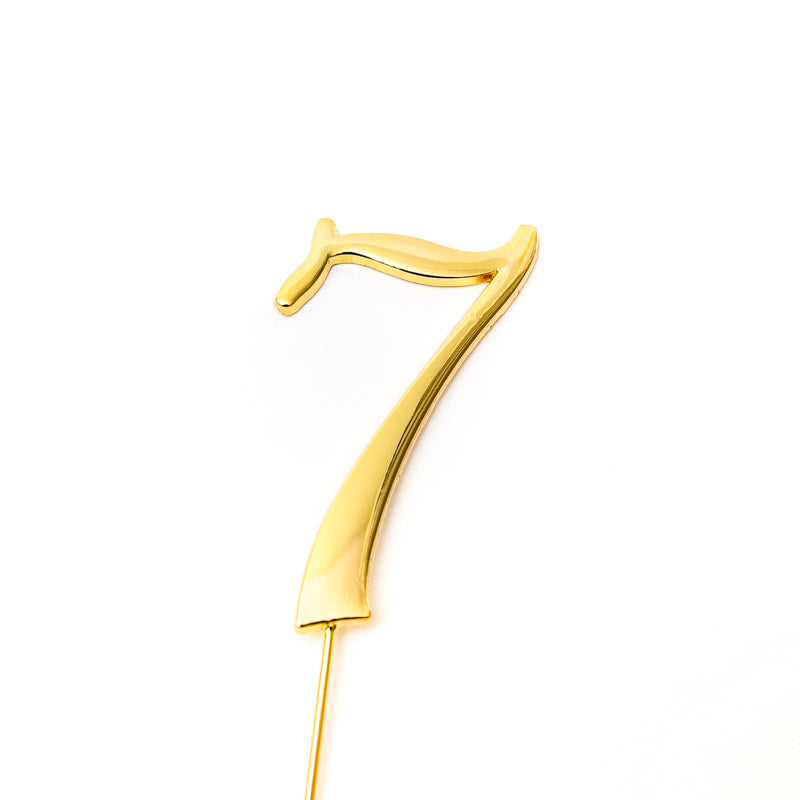 Metal Cake Topper - Gold Number 7