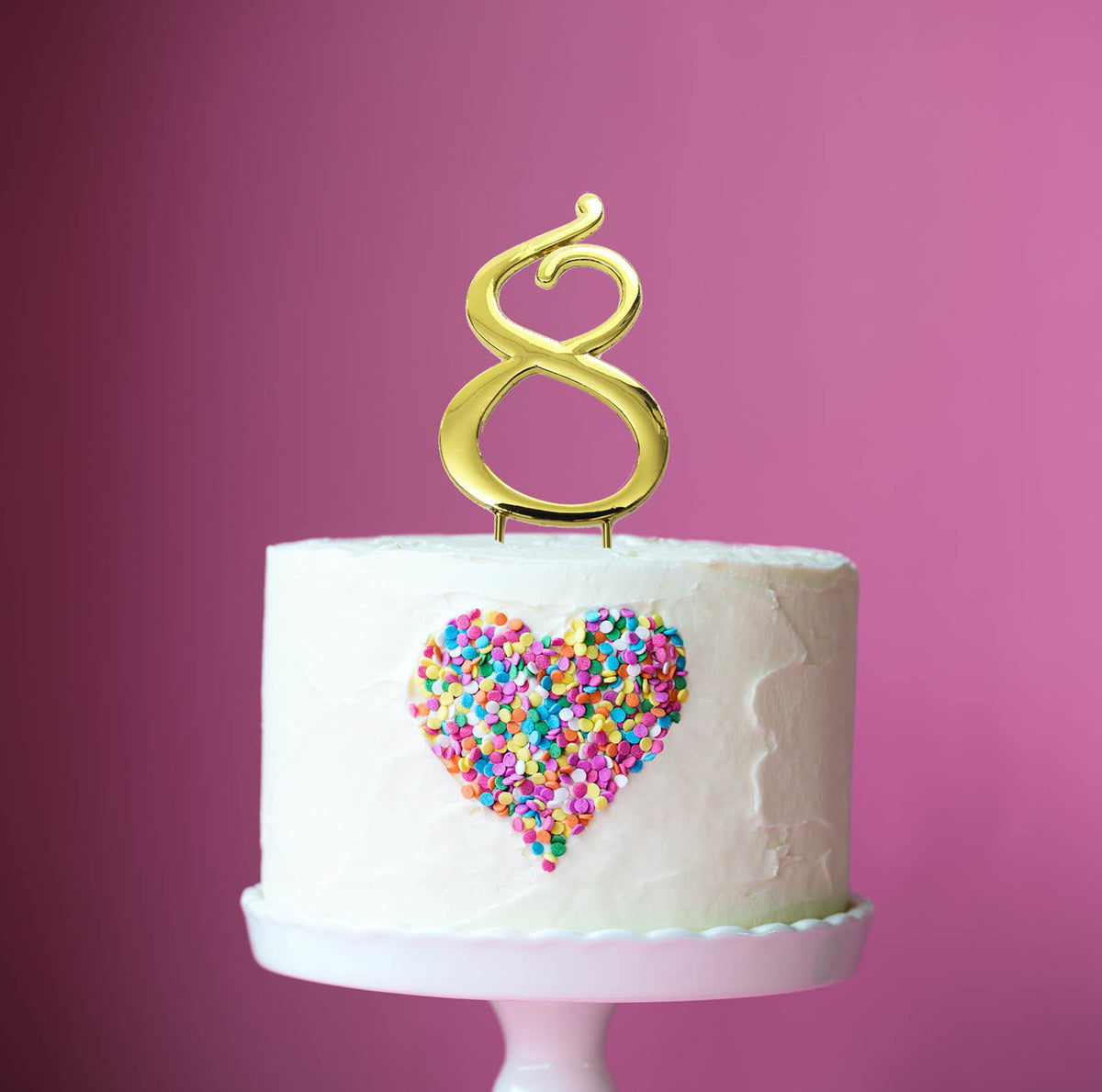 Metal Cake Topper - Gold Number 8