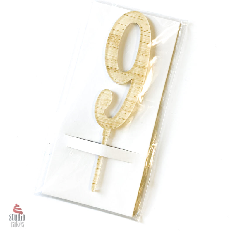 Number Toppers - Wood-Look Acrylic (Discontinued)