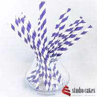 Striped Paper Drinking Straws - Pk 25