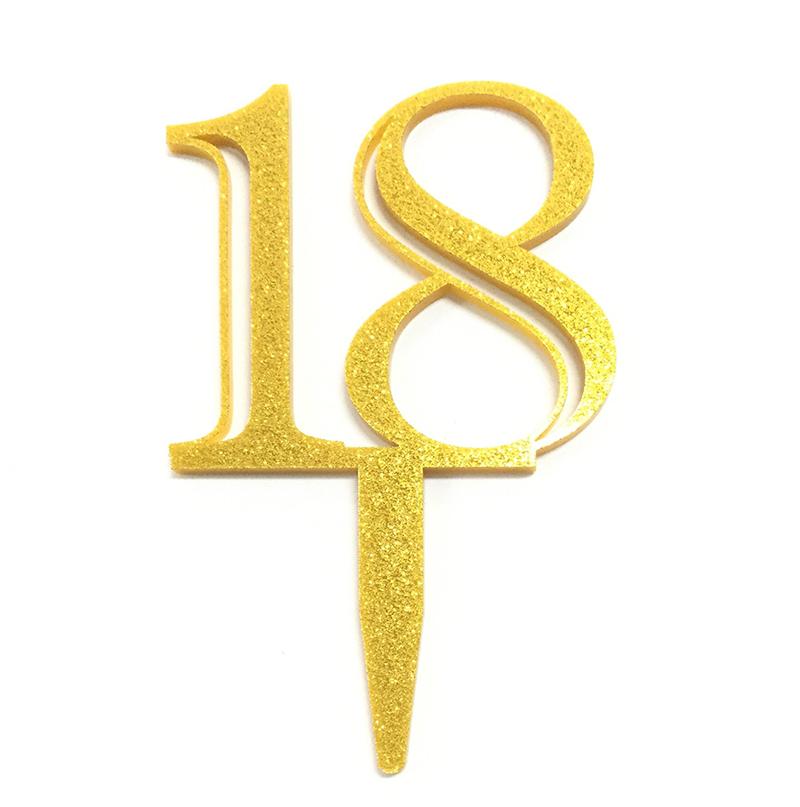 Double-Digit Number Toppers - Gold Sparkle