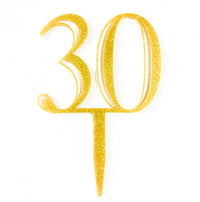 Double-Digit Number Toppers - Gold Sparkle