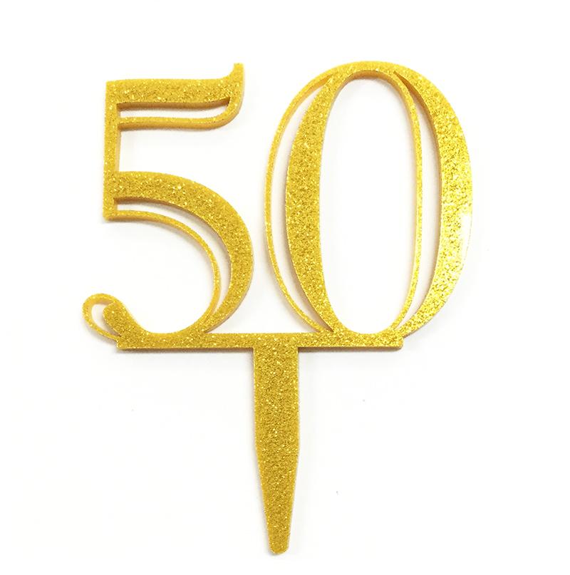 Double-Digit Number Toppers - Gold Sparkle