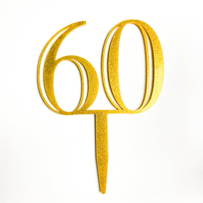 Double-Digit Number Toppers - Gold Sparkle