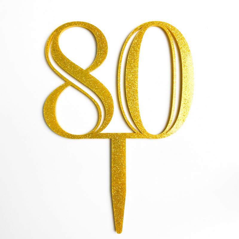 Double-Digit Number Toppers - Gold Sparkle