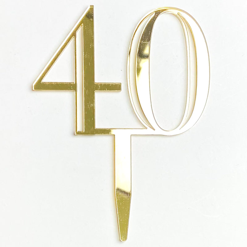 Double-Digit Number Toppers - Gold Mirror