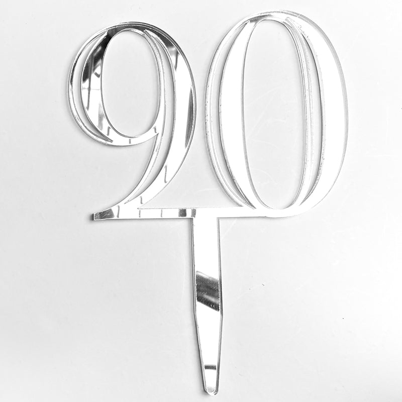 Double-Digit Number Toppers - Silver Mirror