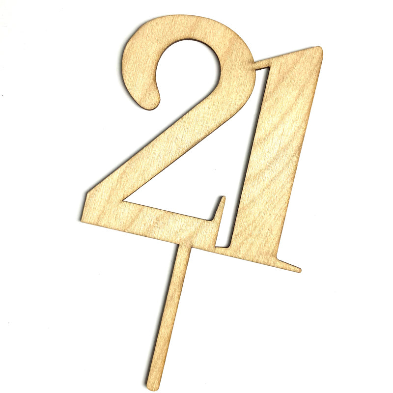 Number Toppers - Woodgrain Bold 21