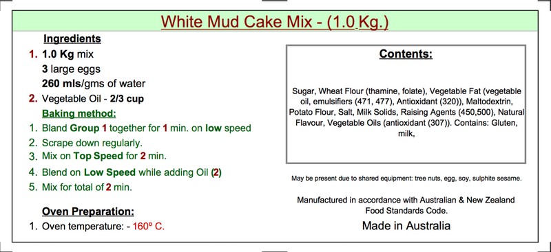 Cake Mix - White Mud - 1kg