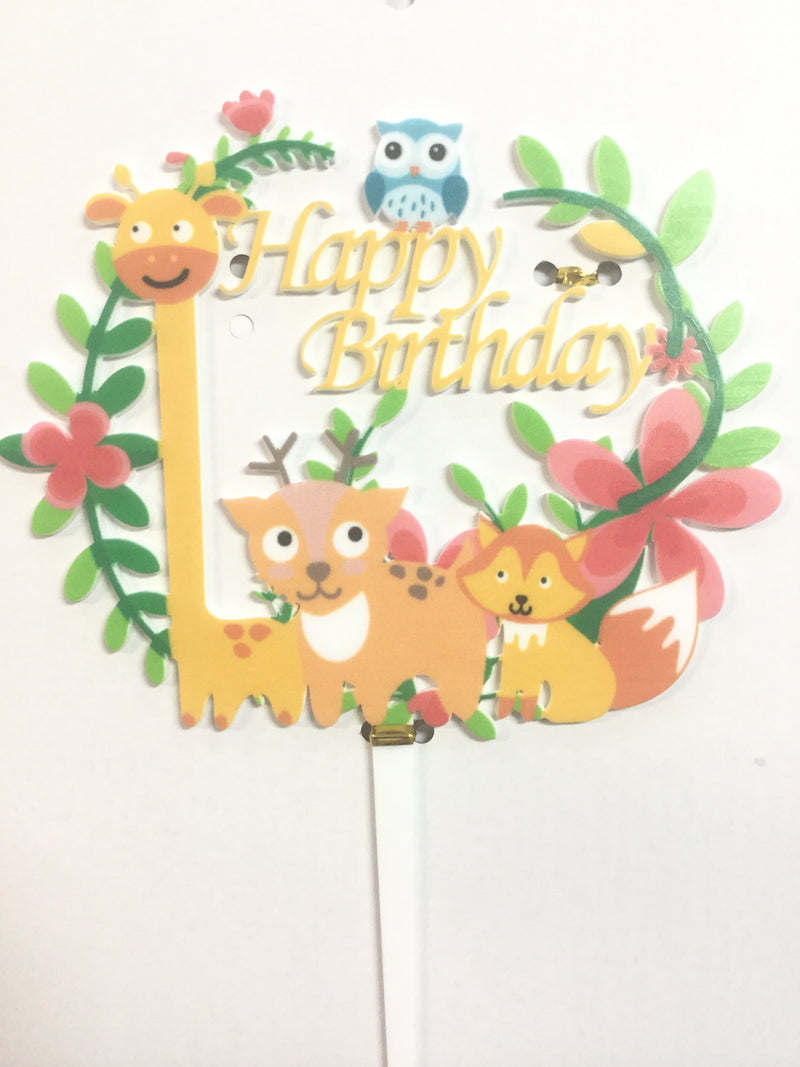 Cake Toppers - Birthday Zoo Animals