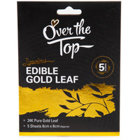 Over The Top Edible Gold Leaf Transfer Sheets 24kt 5pcs